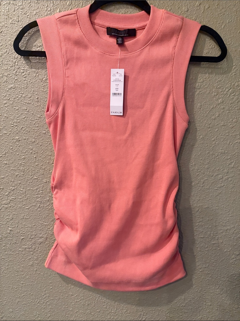 White House Black Market Peach Ribbed Sleeveless Tank